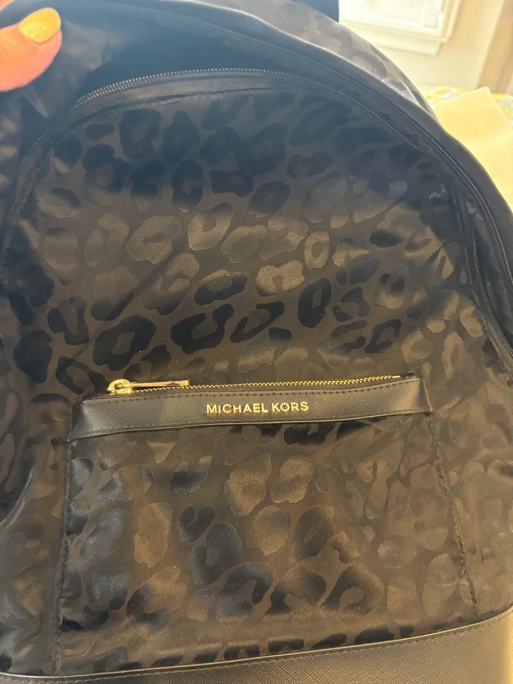 Black Leopard-Pattern Backpack - Women's Everyday Bag - Picture 2 of 5